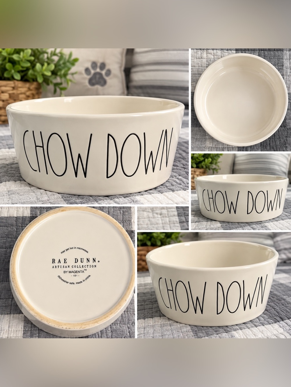 Rae Dunn 8” Dog Bowl